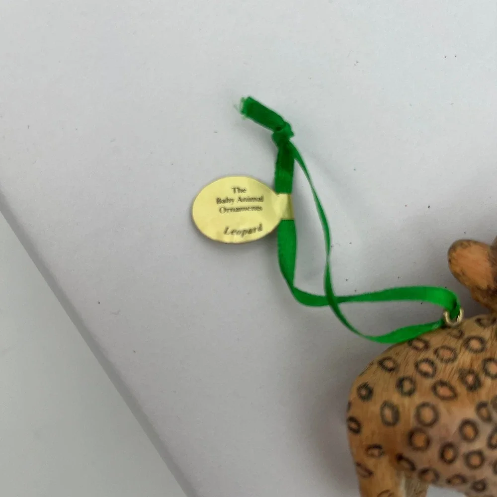 Baby Danbury Mint Animal Ornaments Leopard Tan Gift Box Christmas Holiday Decor
